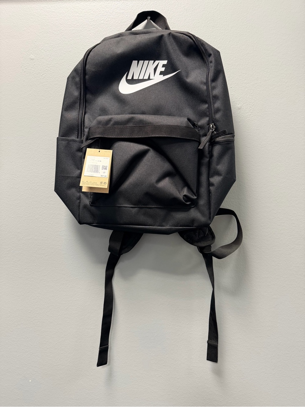 Nike Heritage Backpack Black White Logo NWT DC4244-010 25L